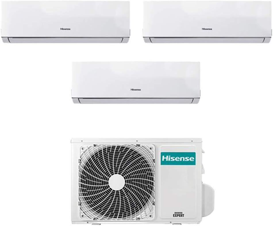 Hisense Comfort AMW3-20U4SZD1 Climatiseur Trial Split Inverter, Réversible, 2,67kW + 2,6 KW + 3,5 KW, Classe A++