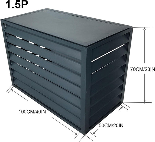 GENERIC Housse De Climatiseur D'extérieur En Aluminium – Réduction Du Bruit Et Protection Contre Les Intempéries – Support Polyvalent Gris Pour Plantes à Toit Plat Pour Unités Extérieures Dimensions : 100 X