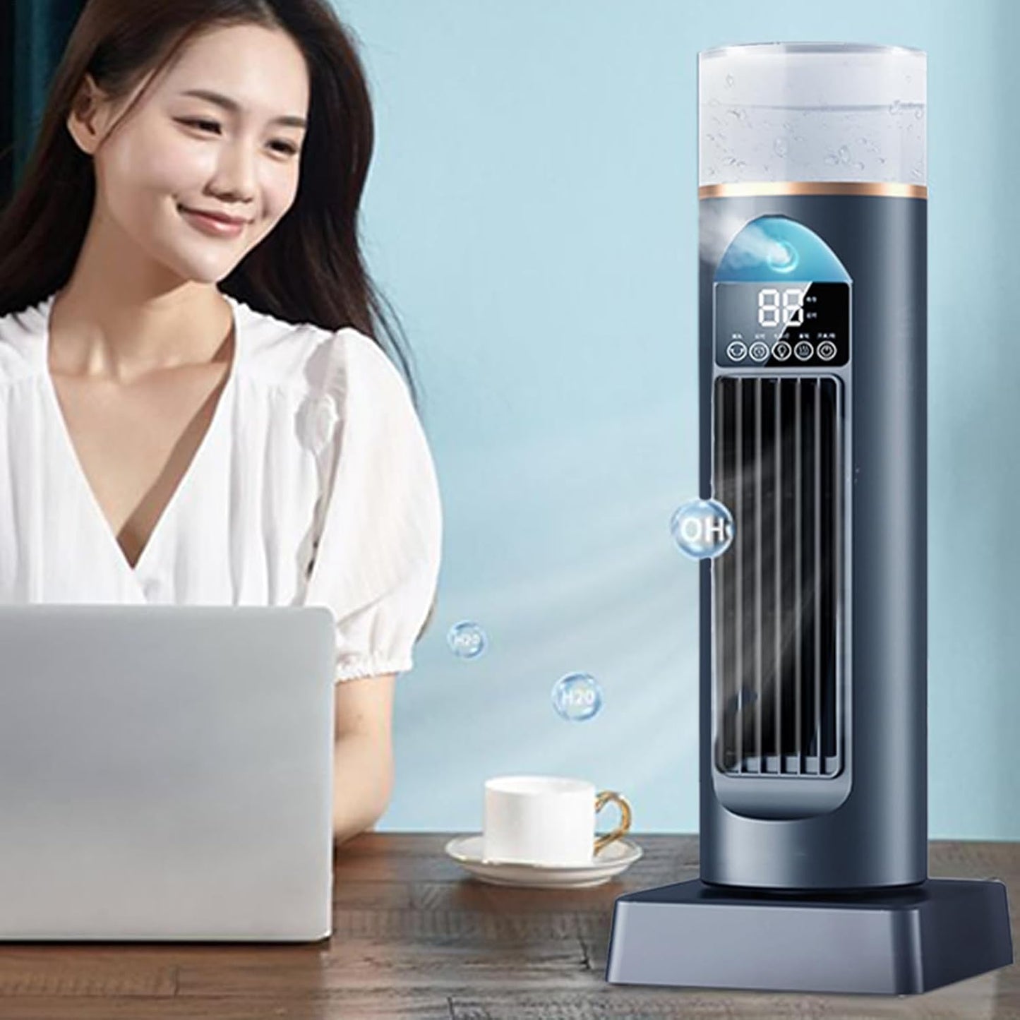 Ventilateur D'air Froid – Climatiseur Portable | Humidificateur à Vitesses Réglables, Refroidisseur D'espace Personnel Portable Pour La Maison, La Chambre, Le Salon, Le Garage, Le Camping