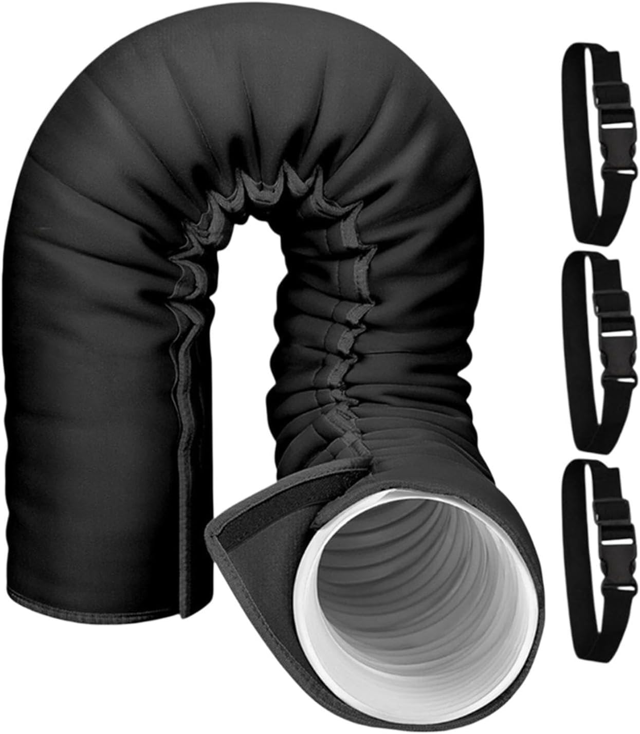 Manchon Isolant Pour Tuyau Ca Portable, 150x53cm Polyester Manchon D'isolation Portable Pour Tuyau Ac 3 Sangles Ajustables, Convient Pour 12,7 Cm Et 15 Cm De Diamètre