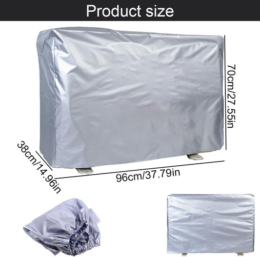 Housse De Climatisation D'extérieur Universelle Pour Climatisation, Housse De Climatiseur, Housse De Climatiseur Extérieur, Protection Extérieure, Double Tissu Et Protection UV, Gris, 96 X 38 X 70 Cm
