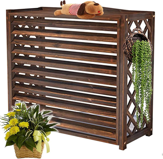 Cadre Extérieur De Climatiseur En Bois Massif, Jardinière En Bois, Capot De Protection Pour Climatiseur, Volets Centraux Résistants Aux Intempéries, Treillis De Patio
