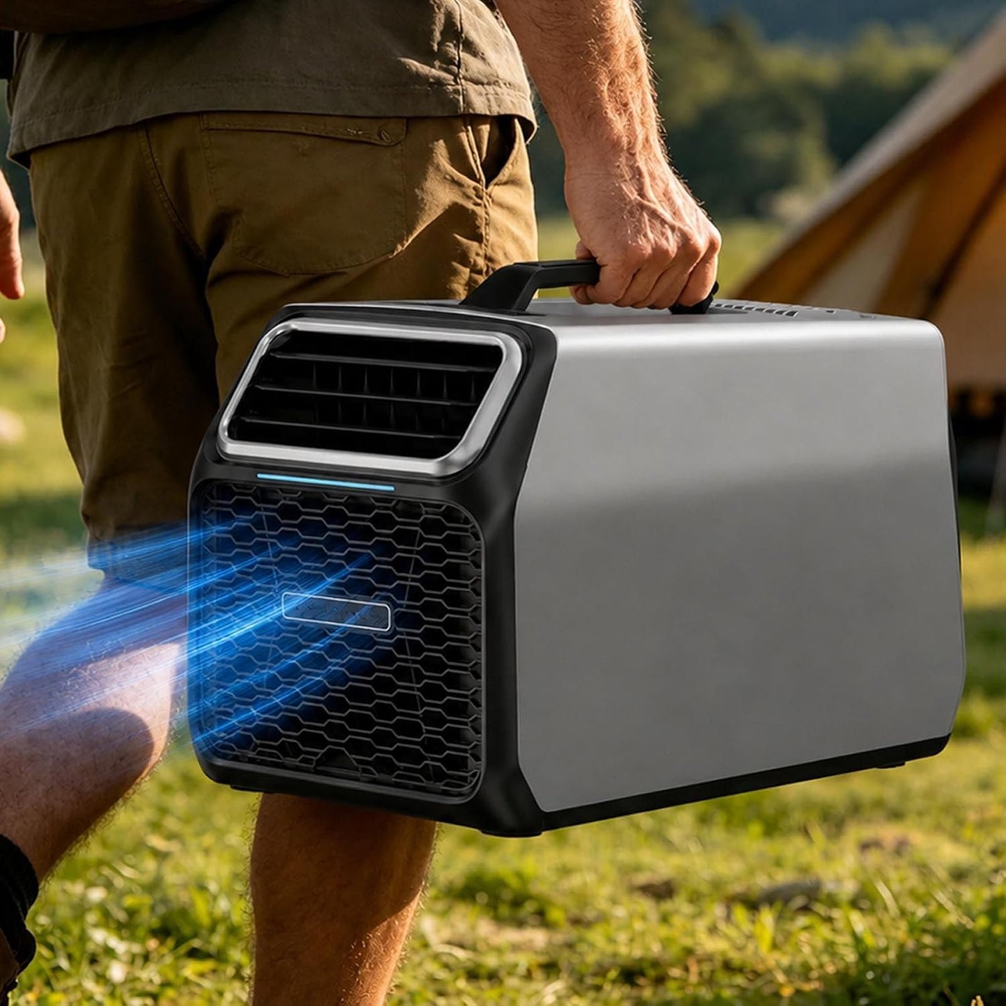 Climatiseur Portable 220v Avec Déshumidificateur Pour Été Silver-220V | Conçu Pour Les Escapades D’été, Les Chalets, Ateliers Et Petites Pièces Nécessitant Un Vrai Refroidissement.