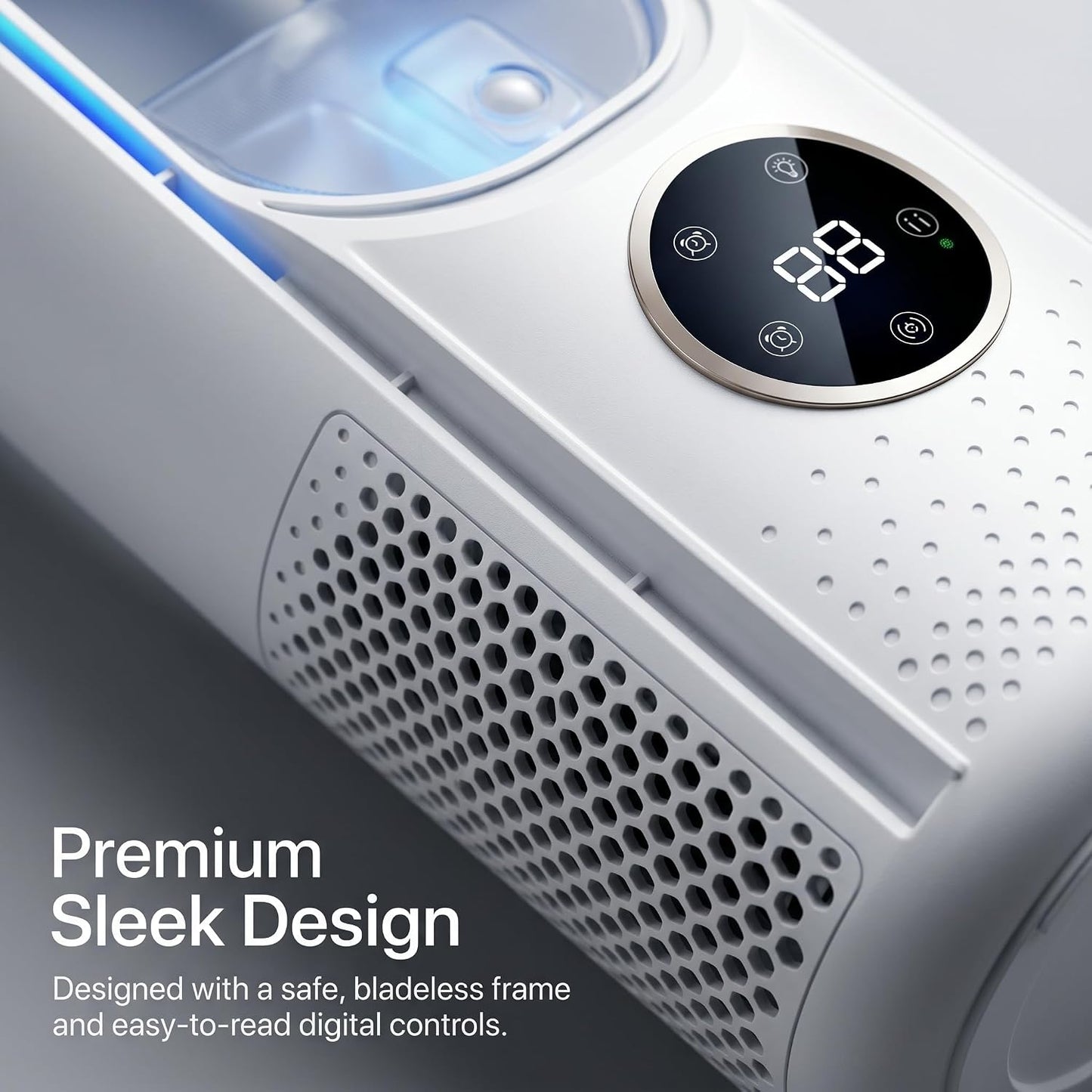 GENERIC Climatiseur Portable, Ventilateur De Refroidissement Alimenté Par USB – 6 Niveaux D'humidité Et Vitesses Pour La Maison/chambre/bureau, Blanc Et Bleu