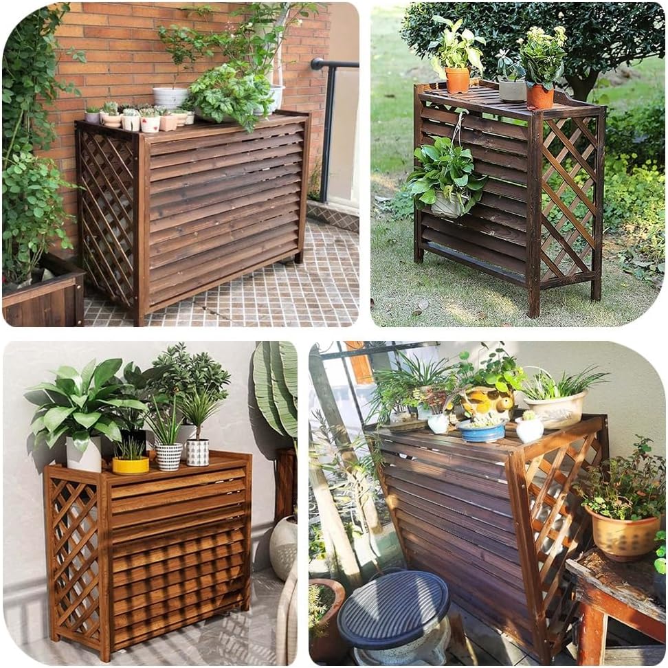 Housse De Climatiseur D'extérieur En Bois Et Clôture élégante Pour Pompe à Chaleur Et Unités AC Tailles : 81 X 30 X 72 Cm 115 X 54 X 95 Cm 96 X 40 X 89 Cm
