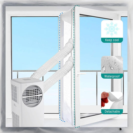 Joint De Fenêtre De Climatiseur, Joint De Fenêtre étanche Pour Climatiseurs Mobiles, Sèche-linge, Kit De Joint De Fenêtre AC Portable De 400 Cm Avec Fermeture éclair Et Fermeture Adhésive
