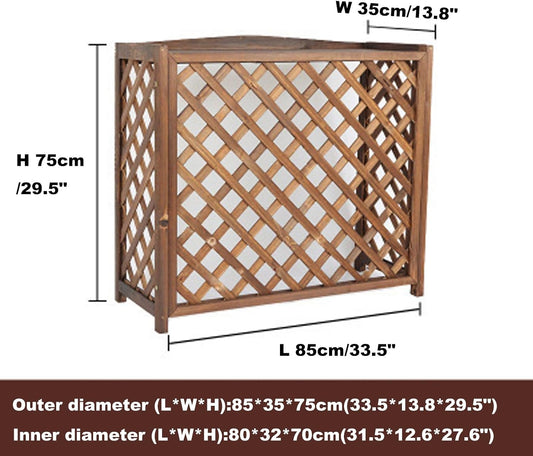 GENERIC Housse De Protection Pour Climatiseur D'extérieur – Protection En Bois Massif Résistant Aux Intempéries – Design Toutes Saisons – Décoration D'intérieur élégante – Idéale Pour La Maison Et Le Jardin