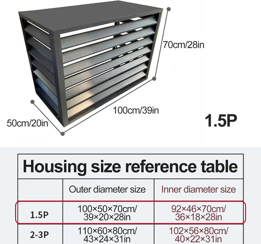 GENERIC Housse Et Clôture Pour Climatiseur Extérieur, Volets En Aluminium Pour Unités AC, Support De Fleurs Décoratif, Protège Et Masque L'unité AC (couleur : Blanc, Taille : 1,5P)