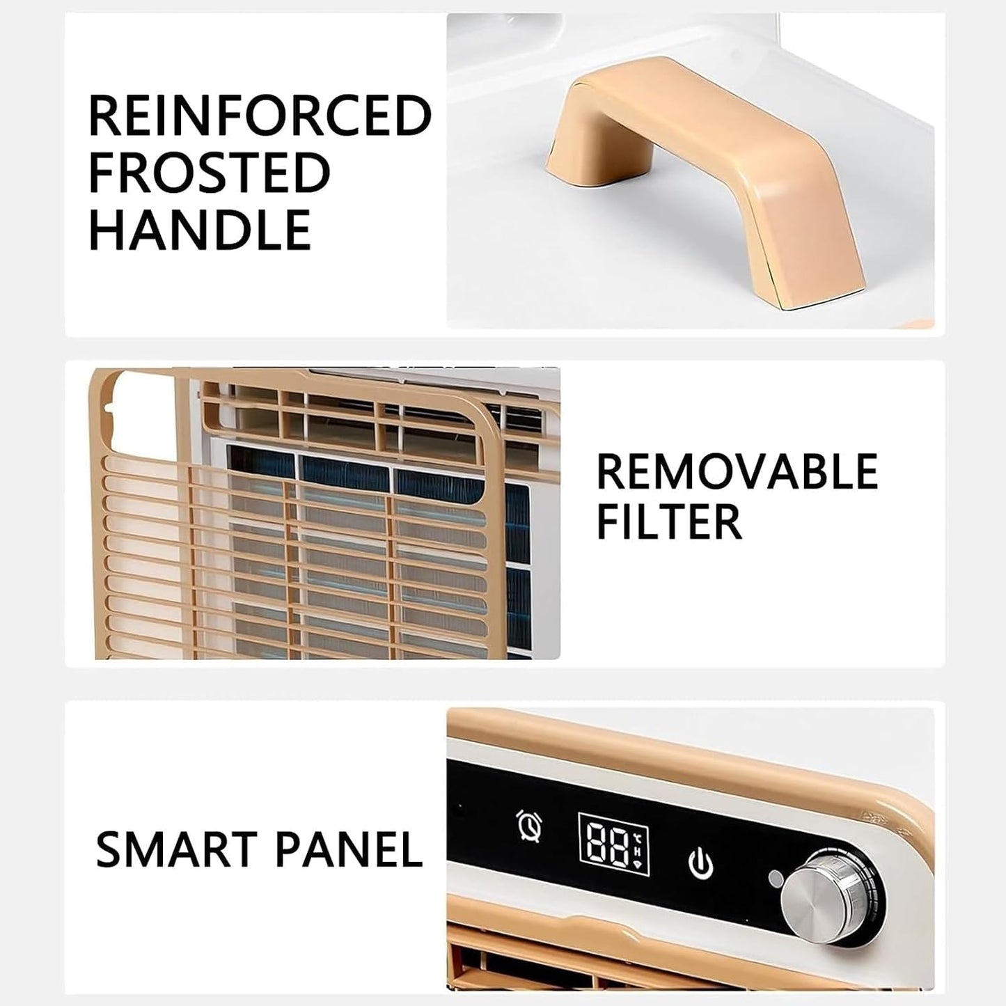 GENERIC Climatiseur Split Portable 5000 Btu, Unité De Climatisation De Camping Silencieuse Avec WiFi Et Télécommande, Minuterie De 12 H Et Débit D’Air De 130 M³/h, Rafraîchisseur D’Air Sans Tuyau Pou 1m Tube