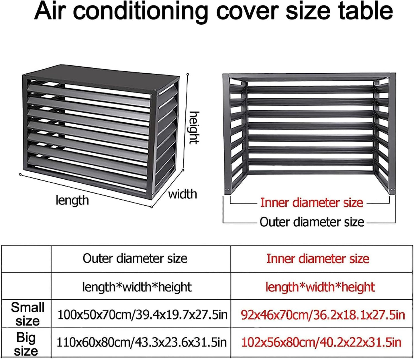 Cache Climatiseur Exterieur Aluminium,Clôture De Confidentialité Pour Écran De Climatiseur Extérieur,Protection De Unité Extérieur Pour Pompe À Chaleur,Cache Pour Climatiseur,Blanc ( Size : 110X60X80C