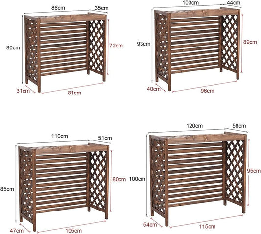 Housse De Climatiseur Extérieur En Bois, Clôtures De Confidentialité Cachées Pour Climatisation, Cadre à Persiennes Caché, Support De Plantes Anti-Corrosion