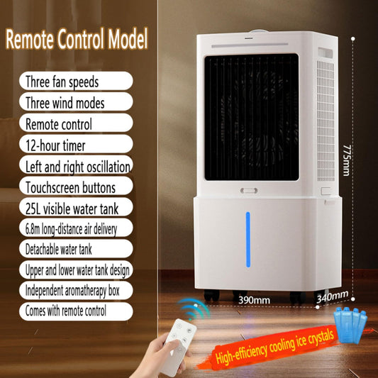 GENERIC Climatiseur Portable, Refroidisseur D'air Par évaporation Avec Réservoir De 25 L, Refroidissement Rapide, 3 Vitesses, Minuterie 12 H, Climatisation Sans Fenêtre Pour Chambre, Maison, Bureau