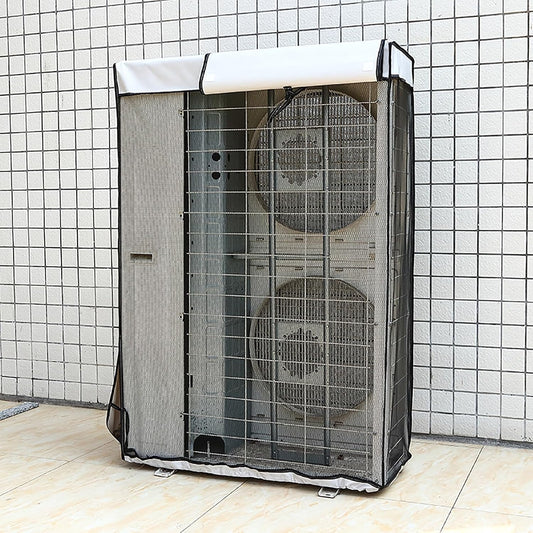 Cache Climatiseur Exterieur Housse De Protection Pour Climatiseur Central Extérieur, Double Couche Épaisse Fenêtre, Caisson Anti Bruit Pompe à Chaleur, Toutes Saisons(White,L 100cm X H 145cm X D 42cm)