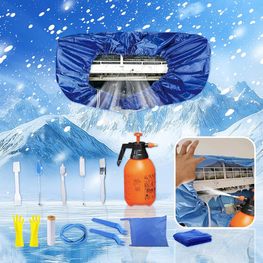 Kit Nettoyage Climatiseur Mural,Kit Nettoyage Climatisation Split,Nettoyage Climatisation Split,Bâche Nettoyage Clim(15 Pièces, Bleu Foncé, Taille Moyenne : 68-98 Cm/27,55-39,37 Pouces)