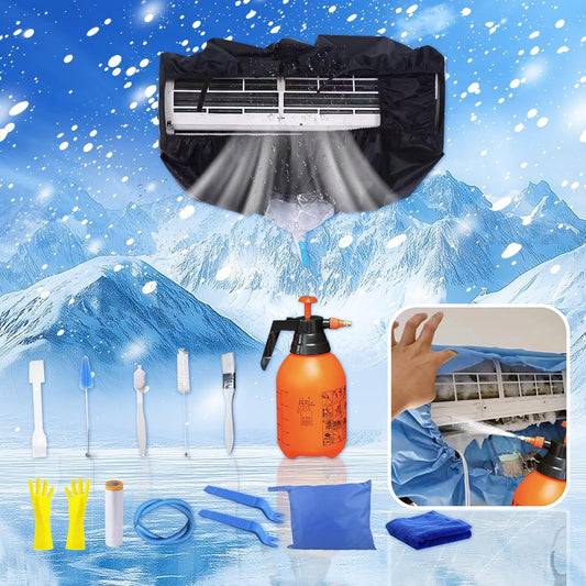 Kit Nettoyage Climatiseur Mural,Kit Nettoyage Climatisation Split,Nettoyage Climatisation Split,Bâche Nettoyage Clim(15 Pièces, Noir, Taille Moyenne : 68-98 Cm / 27,55-39,37 Pouces)