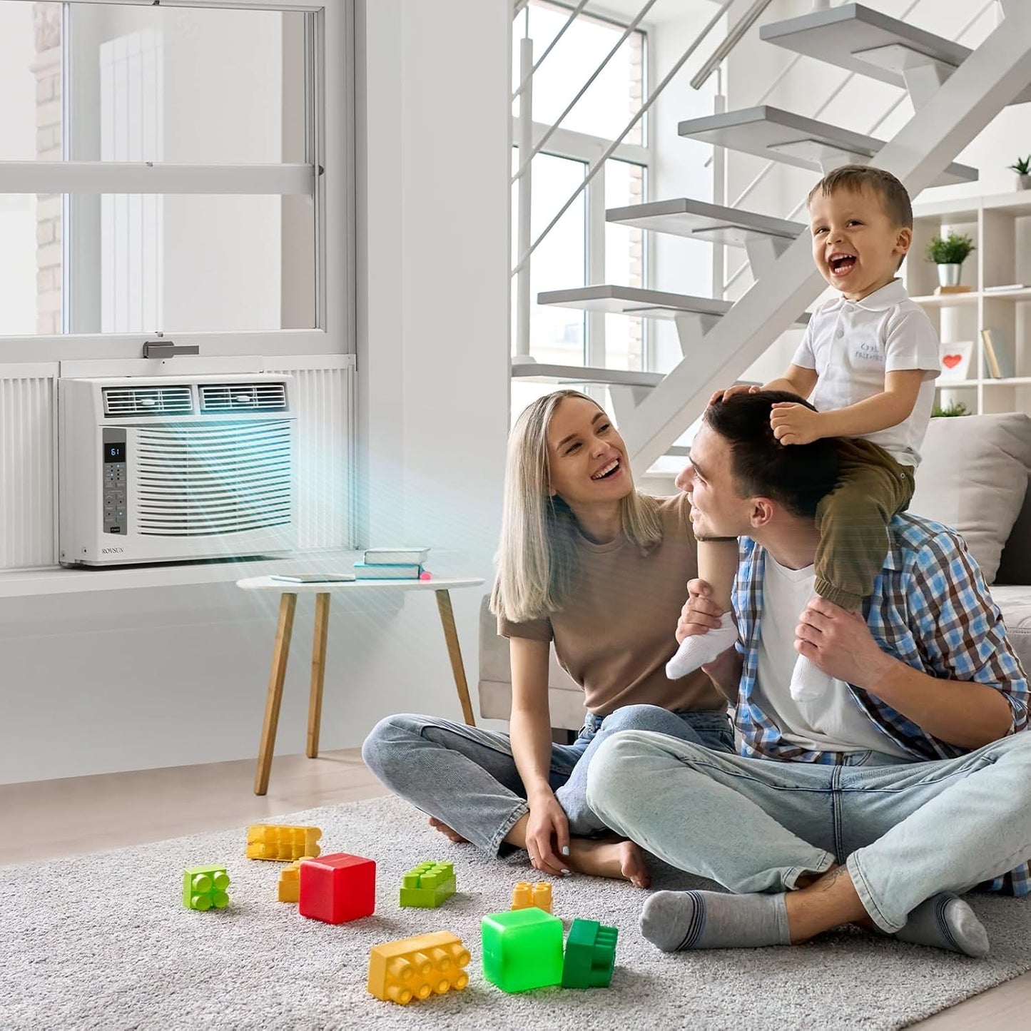ROVSUN Climatiseur Pour Fenêtre, 6000 BTU, Télécommande Et Minuteur, Idéal Pour Les Pièces Jusqu'à 250 M², 110 V/60 Hz, Blanc