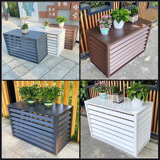 GENERIC Clôture De Confidentialité Pour Climatiseur Extérieur - Étanche Et Anti-poussière - Housse De Protection Robuste Et Grilles En Aluminium Pour Systèmes CVC