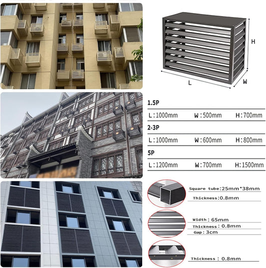 GENERIC Housse De Protection Décorative En Aluminium Pour Climatiseur Extérieur Toutes Saisons