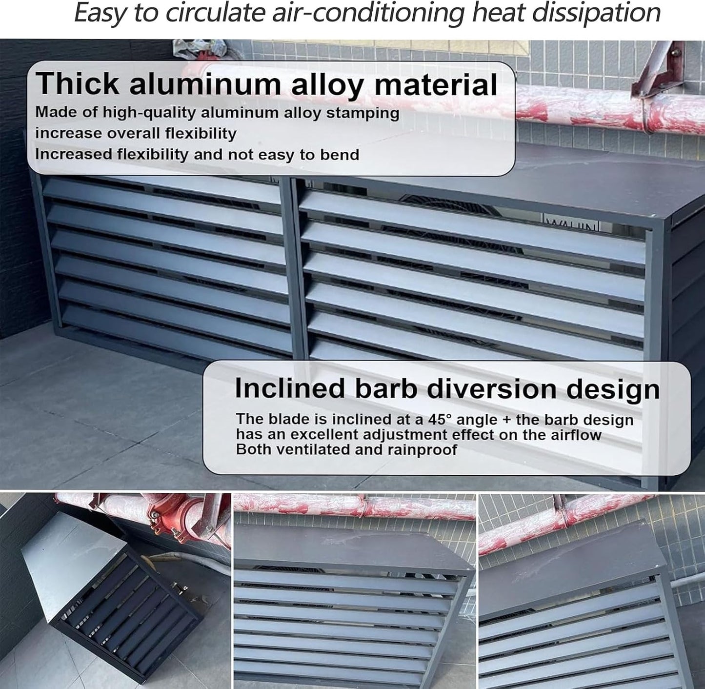 Housse De Protection Pour Climatiseur Extérieur – Ions D'aluminium Résistant Aux Intempéries Pour Unités AC 1,5P/2-3P/5P Et Pompes à Chaleur, Empêche Les Débris Et Le Feuillage