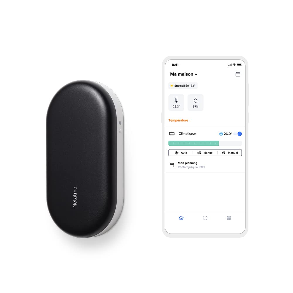  Netatmo Pack 2 Commandes Intelligentes De Climatiseur, Climatisation Connectée, Canicule, Compatible Avec Tous Les Clims Et Pompes à Chaleur, Economie D'énergie, Alexa, Google, Siri, NBU-2-NAC-EU