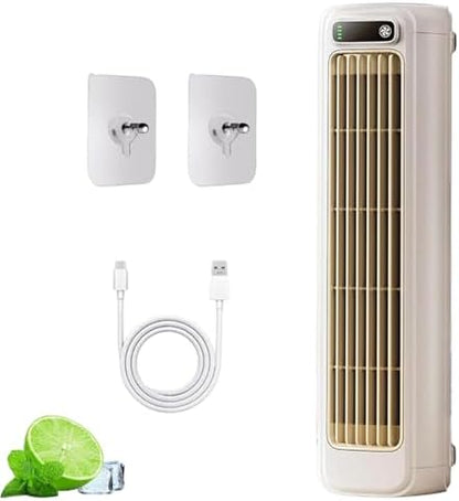  Climatiseur Portable Mural Brizac, Ventilateur De Refroidissement Silencieux Rechargeable Avec 3 Vitesses, Conception Sans Lame énergétique Pour Le Bureau à Chambre à Coucher Voyage à Domicile, Noir