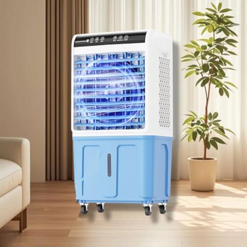 GENERIC Refroidisseur D'air évaporatif Portable Avec Réservoir De 40L, Ventilateur De Refroidissement De Marais De Plancher Avec Télécommande, 120 Oscillation, 3 Vitesses Pour L'intérieur à L'extérieur, Solut