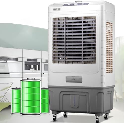 GENERIC Refroidisseur D'air évaporatif Portable 14.5Gal Réservoir Chambre De Glace à 3 Vitesses 360 Roues Pour Le Bureau De Garage à Domicile Humidificateur De Refroidissement Énergie Efficace Fonctionnement