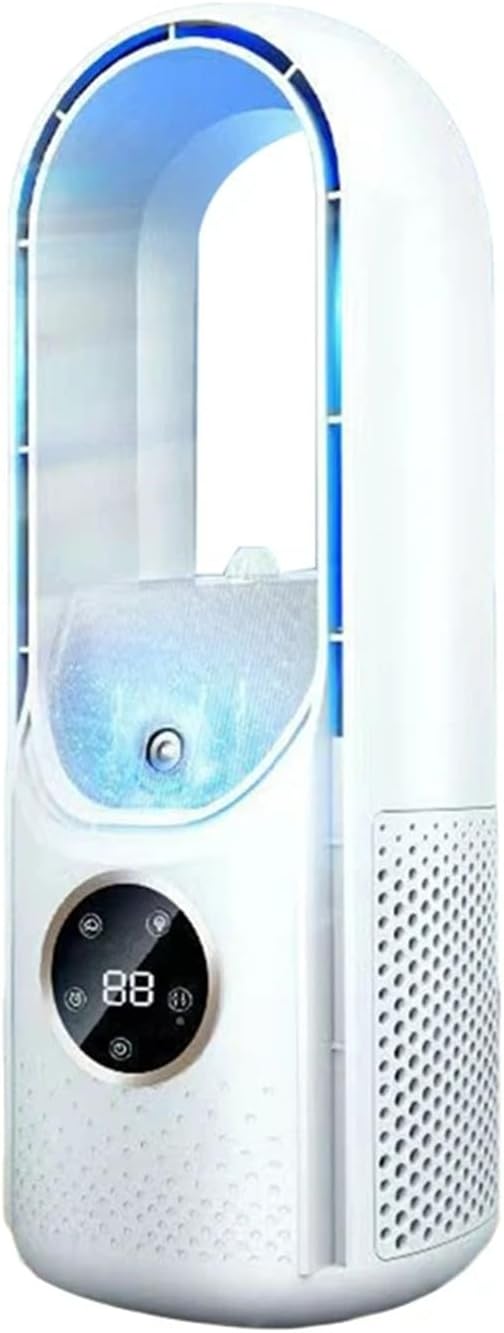 GENERIC Climatiseur Portable, Ventilateur De Refroidissement Alimenté Par USB – 6 Niveaux D'humidité Et Vitesses Pour La Maison/chambre/bureau, Blanc Et Bleu