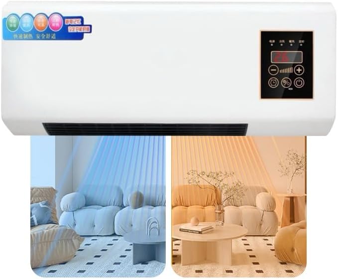  Climatiseur Portable Split 2000W - 2 En 1 : Climatiseur Et Chauffage Mural For Un Confort Optimal Toute L'année. Chauffage/climatisation Rapide Et Naturel.(A)