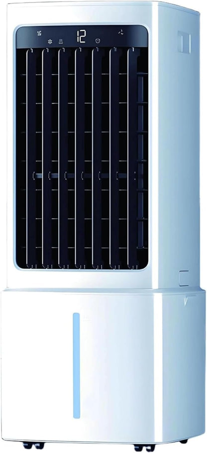 GENERIC Refroidisseur D'air évaporatif Portable Avec Réservoir D'eau 12L Et 2 Packs De Glace 60W Efficace énergétique 3 Vitesses 90° Oscillation 35dB Unité De Refroidissement De Ventilateur D'économie D'espac