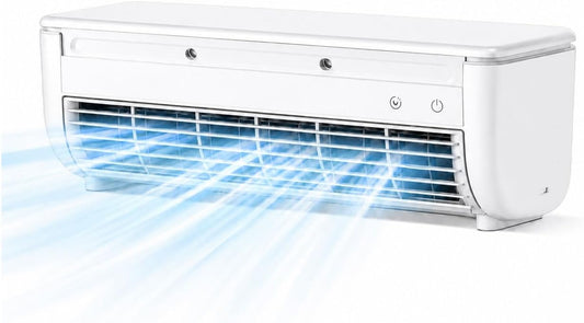  Mini-climatiseur, Climatiseur Mural Portable Sans Fil Avec Télécommande, Ventilateur De Refroidissement Mural Sans Perçage, 3 Vitesses Pour Petits Espaces,Blanc