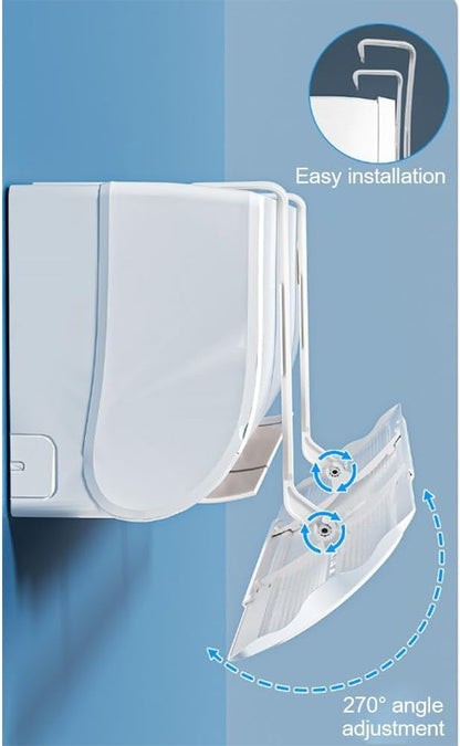  Whychstore Déflecteur De Climatisation Réglable, Pare-brise Mural Pour éviter Le Soufflage Direct, Plastique Rétractable 60-93 Cm, Blanc