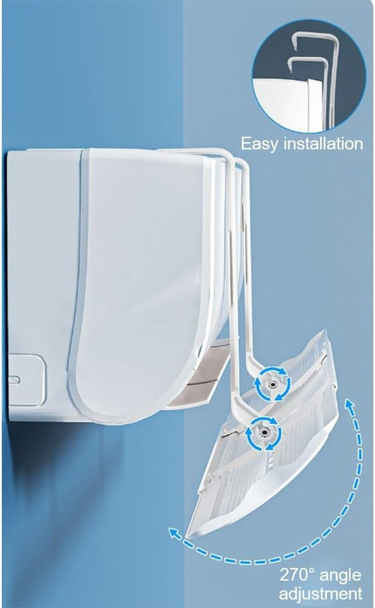  Whychstore Déflecteur De Climatisation Réglable, Pare-brise Mural Pour éviter Le Soufflage Direct, Plastique Rétractable 60-93 Cm, Blanc