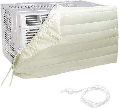  Housse De Fenêtre Pour Climatiseur Intérieur, Housse De Climatiseur Pour Unités Murales, De Climatiseur Couverture Pour Fenêtre Couvercle Poussière Facile à Installer (53,5 X 38,5 X 8,5cm,Beige)