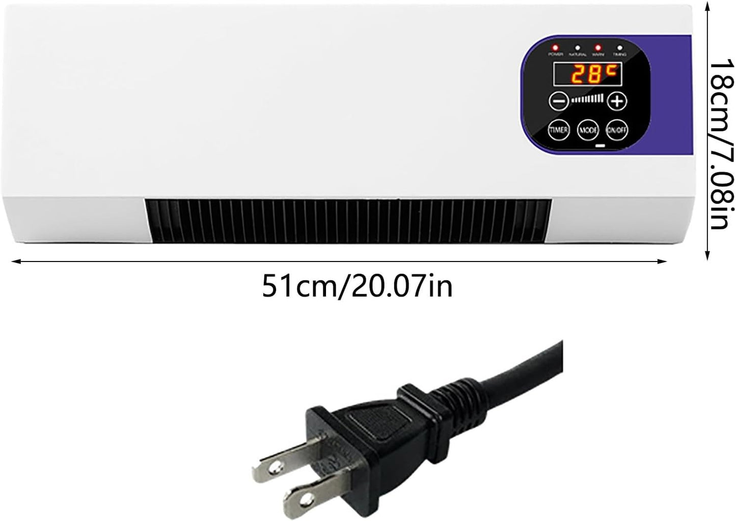  Générique Mini Climatiseur Mural Avec Télécommande - Unité De Refroidissement Portable Pour Chambre à Coucher, Salon Et Bureau - Design Compact