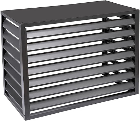 GENERIC Housse De Protection En Aluminium Pour Climatiseur Extérieur Et Pompe à Chaleur Pour Condensateur Et Radiateur - Résistante Aux Intempéries - Gris - Design Durable Et élégant