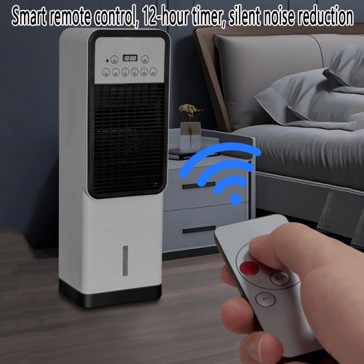  Climatiseur Mobile Portable Refroidisseur D'air Avec Réservoir 3L 3 Vitesse Refroidisseur Par évaporation Avec Télécommande 120° Oscillation Ventilateur Refroidisseur D'air Pour Maison