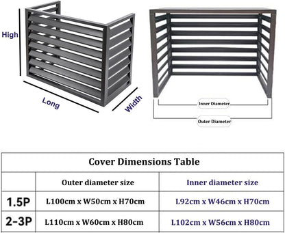  Housse De Protection En Alliage D'aluminium Pour Climatiseurs Et Pompes à Chaleur - Résistante Aux Intempéries - Blanc - 110 X 60 X 80 Cm