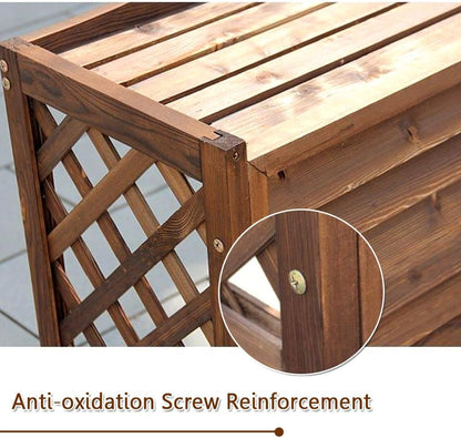  Housse De Protection En Bois Pour Climatiseur Extérieur, Support Anti-corrosion En Bois Massif Pour Fleurs, Jardin Et Balcon (taille : 120 X L)