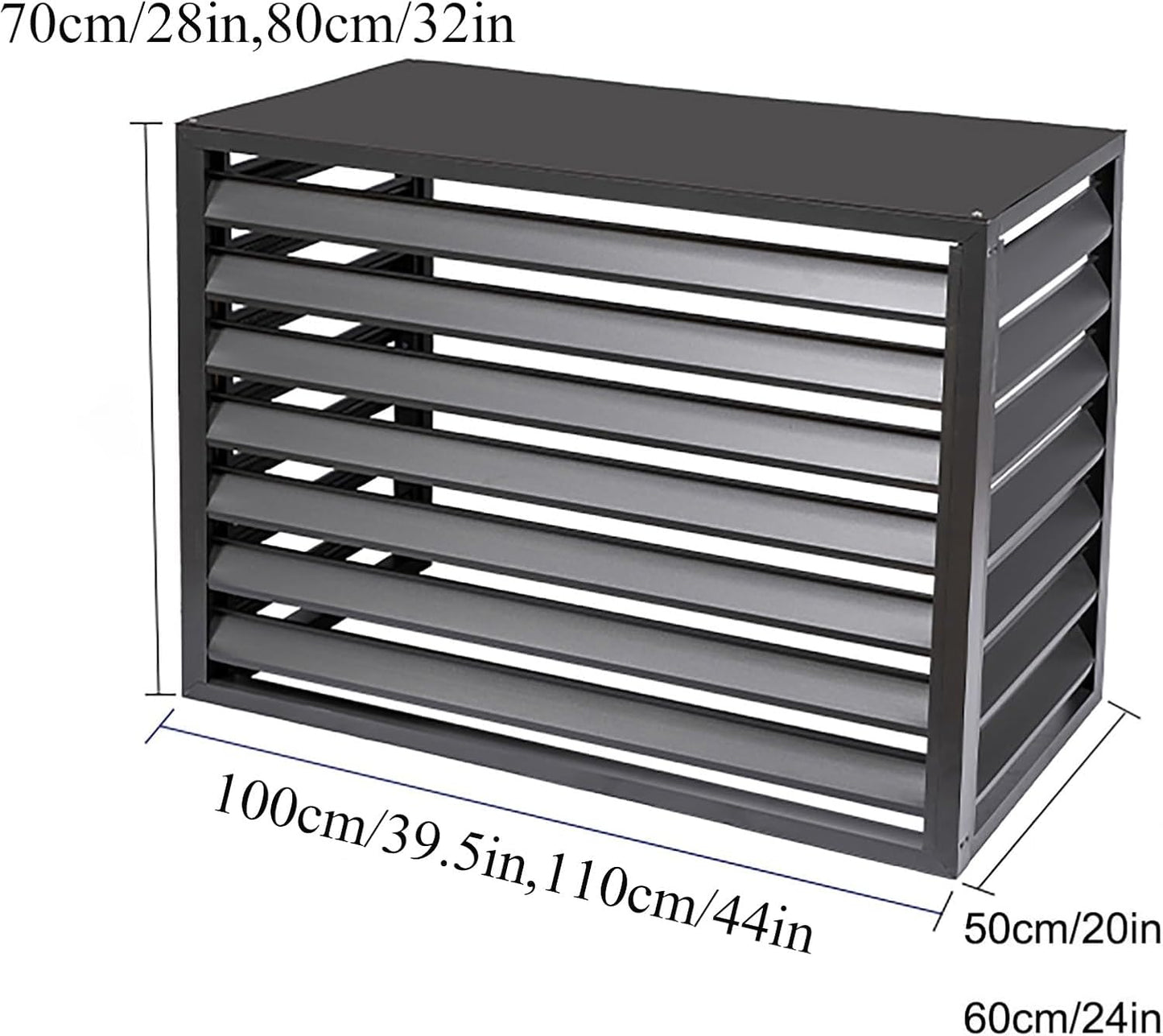 GENERIC Housse De Protection En Aluminium Pour Climatiseur Extérieur Et Pompe à Chaleur Pour Condensateur Et Radiateur - Résistante Aux Intempéries - Gris - Design Durable Et élégant