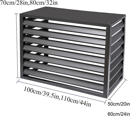 GENERIC Housse De Protection En Aluminium Pour Climatiseur Extérieur Et Pompe à Chaleur Pour Condensateur Et Radiateur - Résistante Aux Intempéries - Gris - Design Durable Et élégant