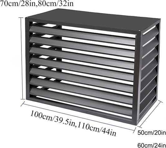 GENERIC Housse De Protection En Aluminium Pour Climatiseur Extérieur Et Pompe à Chaleur Pour Condensateur Et Radiateur - Résistante Aux Intempéries - Gris - Design Durable Et élégant