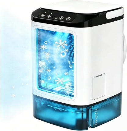  Climatiseur Portable Sans Évacuation 900 Ml, Mini Climatiseur Mobile Silencieux Avec 3 Vitesses, Bac à Glace, 7 LED, Refroidisseur D'Air Pour Maison, Bureau, Camping Et Voyage