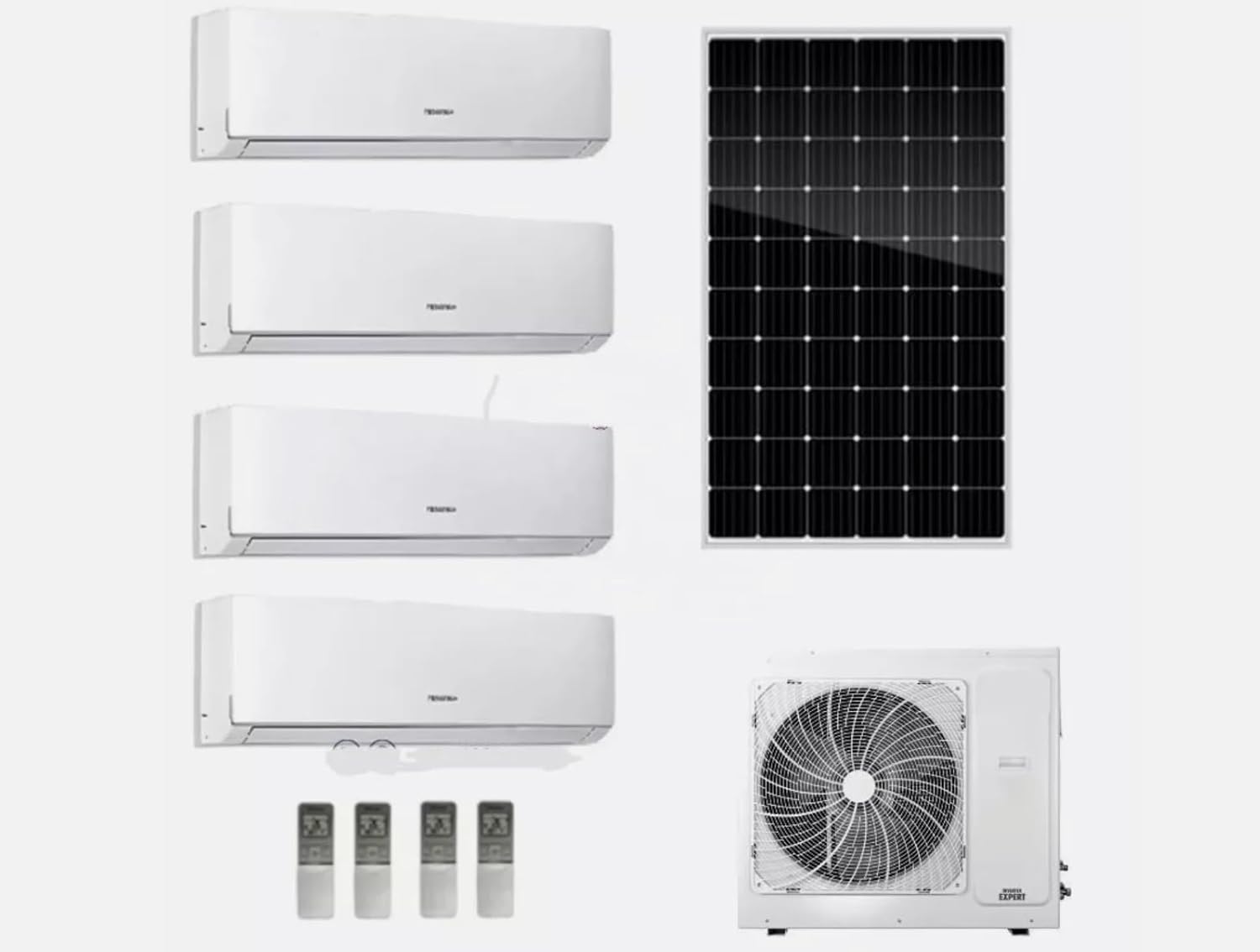 GENERIC Onduleur Solaire 36000BTU Multi Zones 18 K Climatiseur Et Chauffage Divisés – 2 Zones