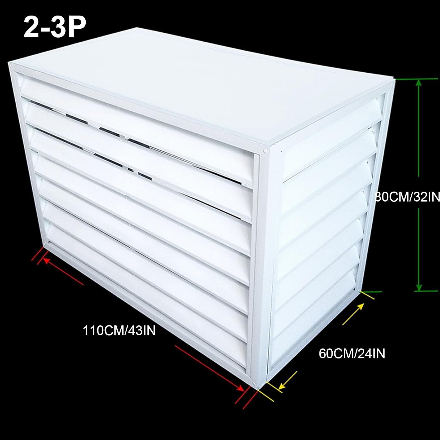 GENERIC Mini Housse De Climatiseur Séparée En Aluminium, Réduction Du Bruit, Protection De L'unité AC Résistante Aux Intempéries, Design Plat Blanc, Idéal Pour Une Utilisation En Extérieur