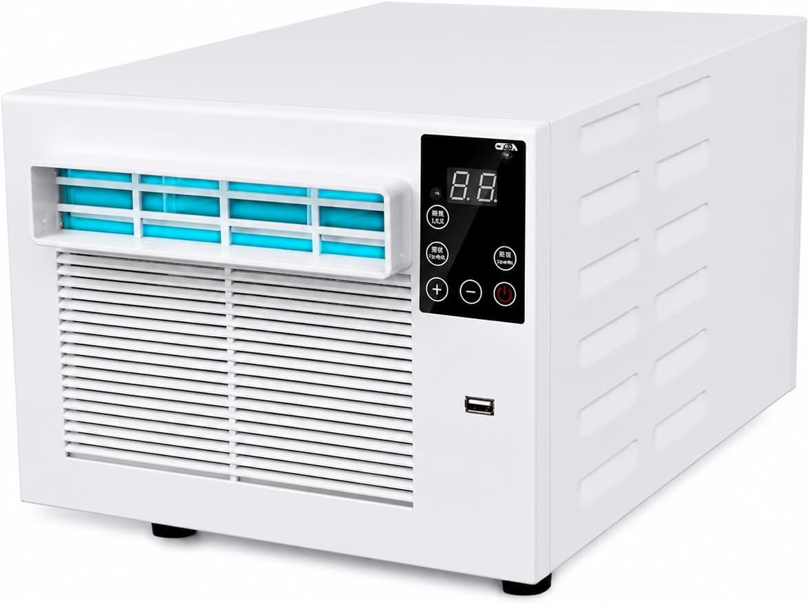 GENERIC Whisper Calme Portable AC 1876 BTU, Climatiseur Compact Déshumidificateur Pour 5 Sqm Dortoirs, Déplacement Facile Avec Roulettes, Unité De Refroidissement à Faible Puissance Pour Cuisine De Chambre, P