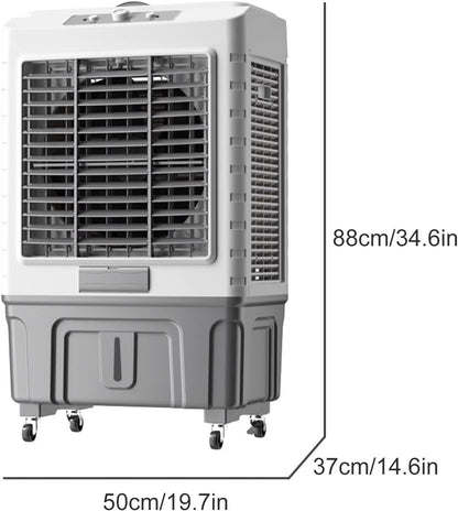 GENERIC Refroidisseur D'air Portable Avec Réservoir De 55L, Ventilateur D'évaporation à 3 Vitesses, Vent Oscillant Pour Les Dortoirs De Bureau De La Pièce, Roues De Mouvement Facile, Fonctionnement Silencieux