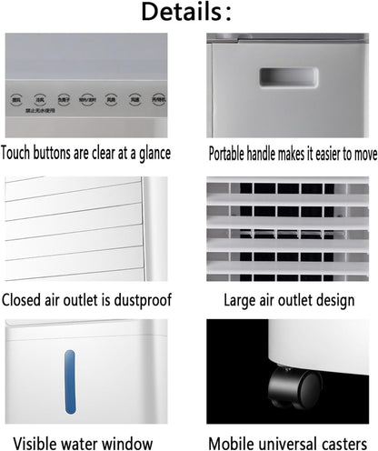  Rafraîchisseur D’Air Compact Smart Climatiseur Mobile Portable Avec 3 Vitesses 60° Oscillation Minuteur 7H,Refroidisseur Par évaporation Utilisation Facile Poignée De Transport Pour Maison