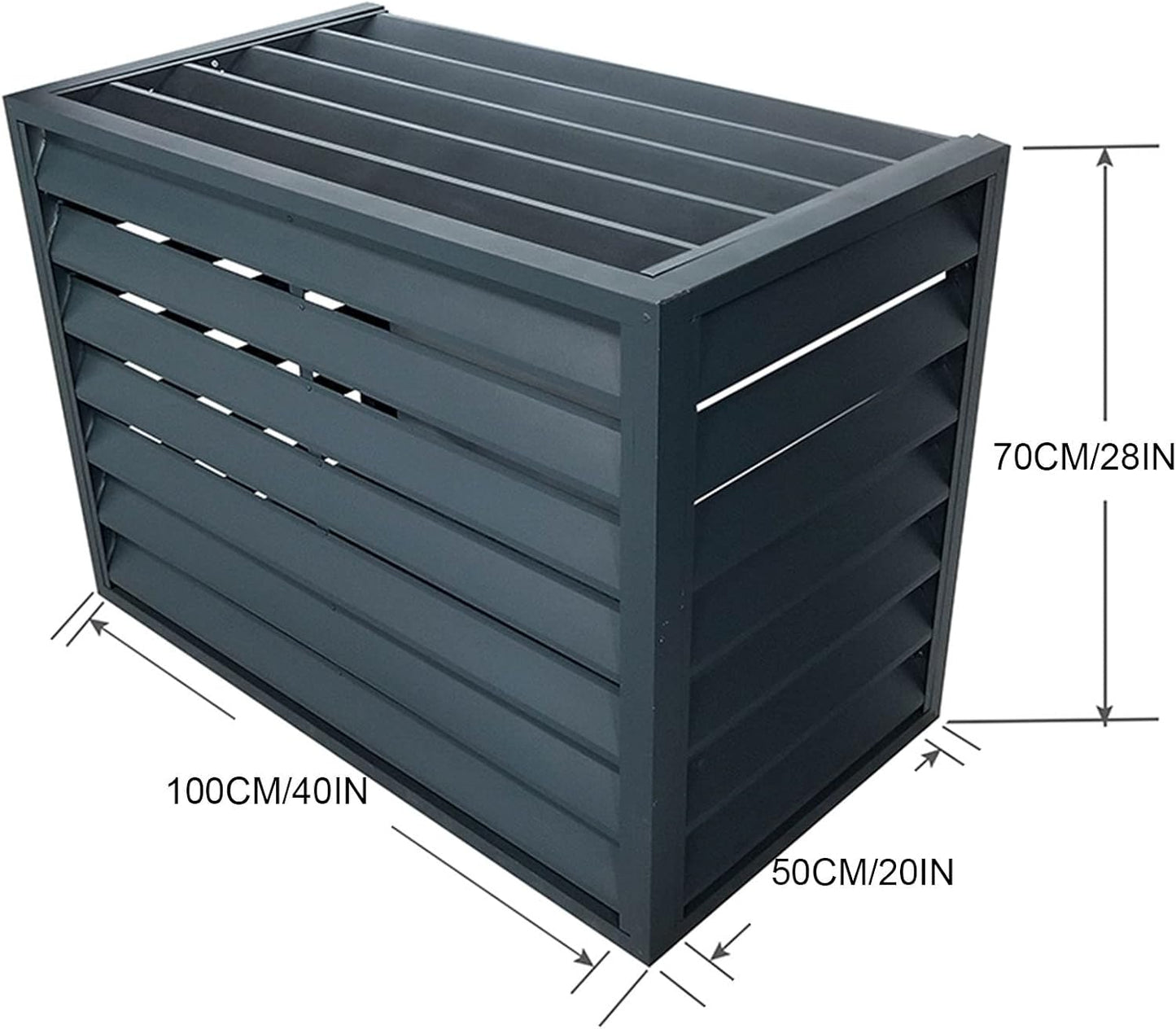  Housse De Protection En Métal Pour Climatiseur Extérieur - Design élégant - Résistant Aux Intempéries - Idéal Pour La Maison Et Le Jardin