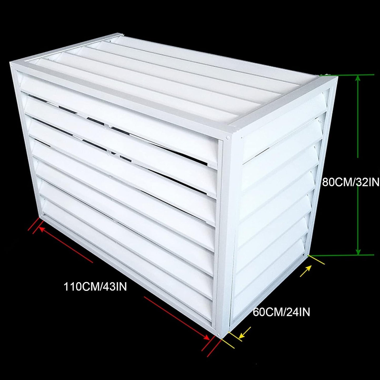 GENERIC Mini Housse De Climatiseur Fendue En Aluminium Pour Protection De Pompe à Chaleur Extérieure, Clôture élégante Pour Dissimuler Les Unités, Résistante Aux Intempéries Pour Une Utilisation En Intérieur